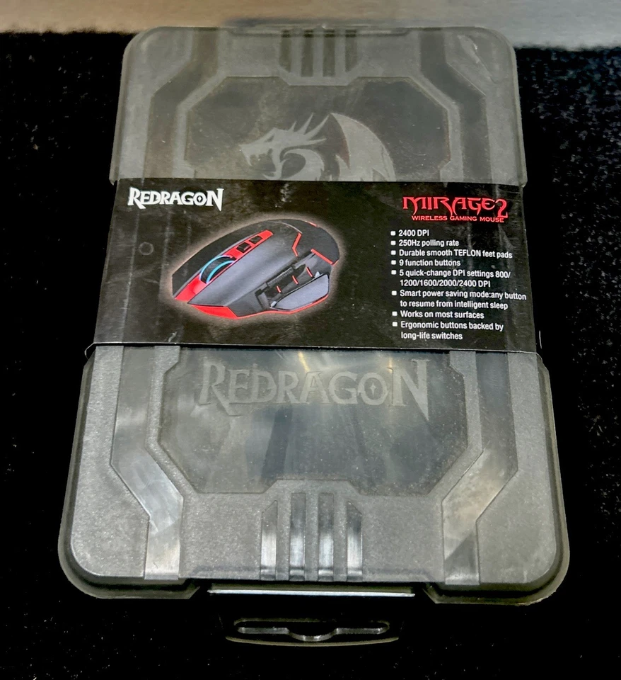 Mouse inalámbrico para juegos Redragon M690-1 Mirage 2 2400 DPI retroiluminación roja Foto 2 de 4