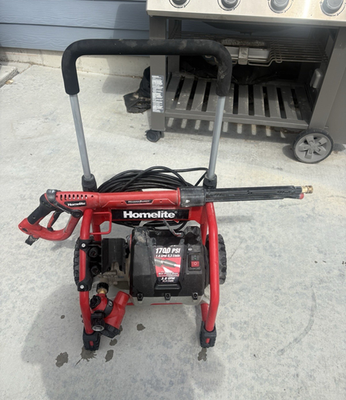 #ad Homelite 1700 PSI Corded Electric Cold Water Pressure Washer Wheeled Stand $80.00