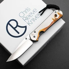 NEW! Chris Reeve Small Sebenza 31 UG, Tiger's Eye, Orange "Night Sky" Pattern