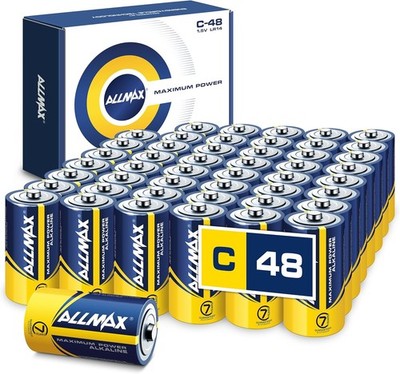Allmax C Maximum Power Alkaline Batteries (48 Count)   48 Count (Pack of 1) 