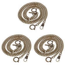 3 Count Pocket Watch Fob Metal Pendant Accessories Chain Wallet for Men