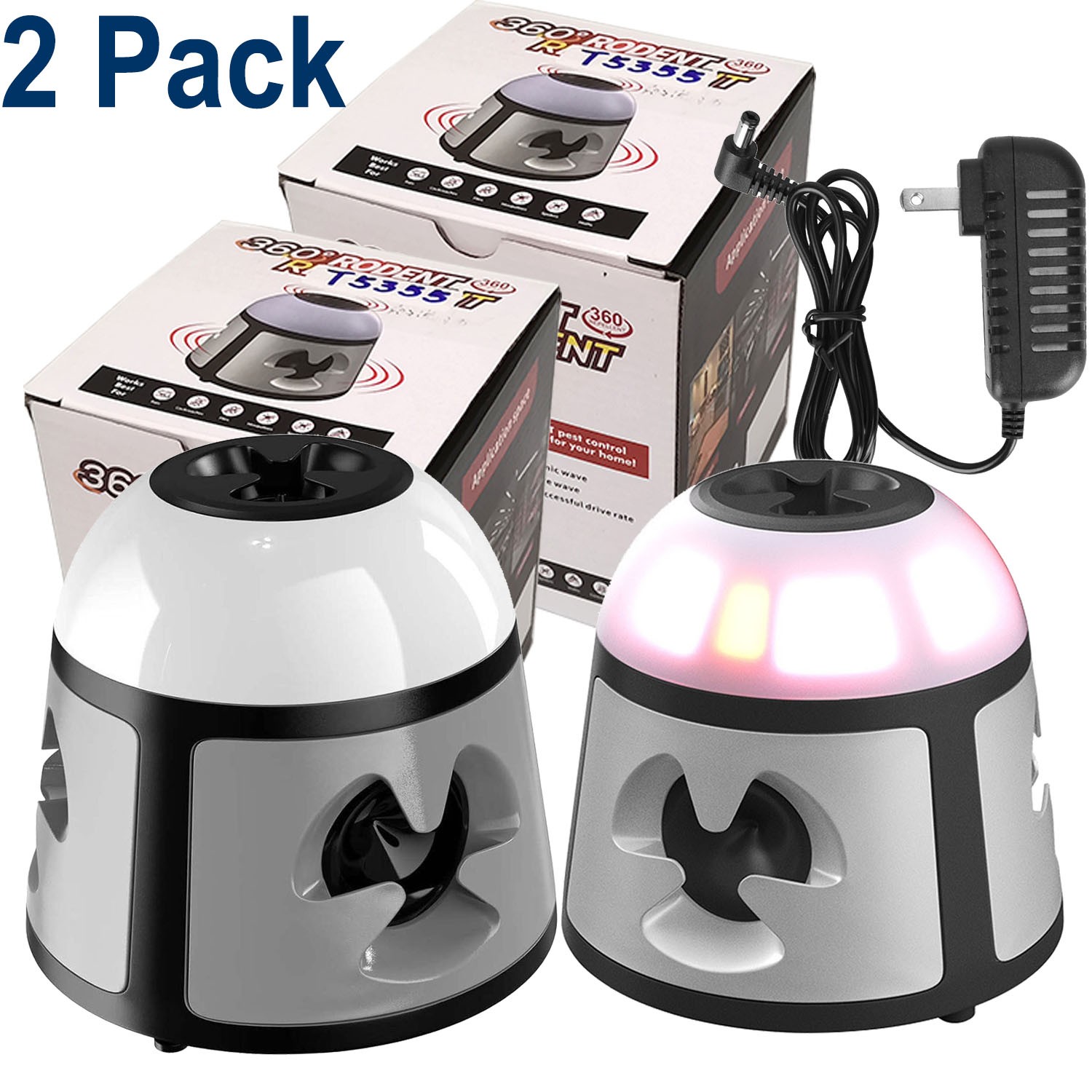 360° Ultrasonic Indoor Rodent Rat Squirrel Deterrent with 4 Modes