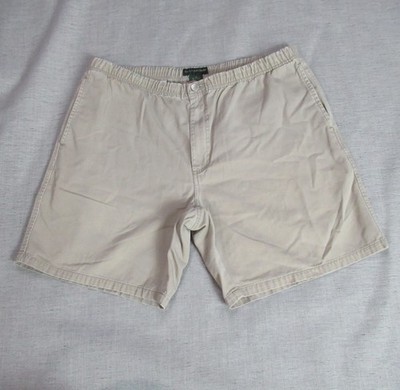 Vtg Hill Archer Shorts Mens M Tan Golf Classic Chino 90s Elastic Waist Preppy