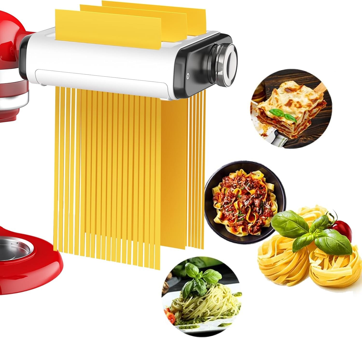 Pasta Maker Attachment for Kitchenaid Mixers, Noodle Maker 3 in 1 Set of Pasta