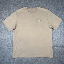 Carhartt Pocket T-Shirt Men's Large Short Sleeve Tan Cotton Workwear