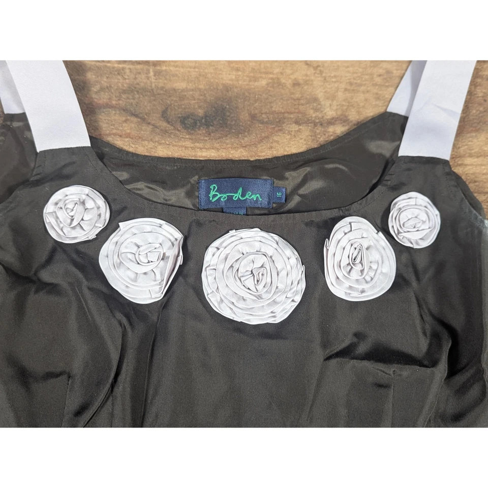 Boden Top EE. UU. 16 Correas de Espagueti Negras Tela Satinada Minimalista Clásico Elegante Foto 4 de 4