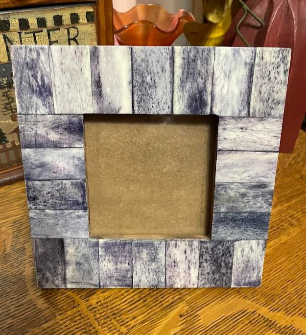 Solid Wood Blue Mosaic Bone Inlay Picture Photo Frame, Made in India 4x4,  Pic.