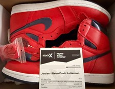 Air Jordan 1 Retro High OG David Letterman 2016 - Size 11.5 - Light Crimson/Navy