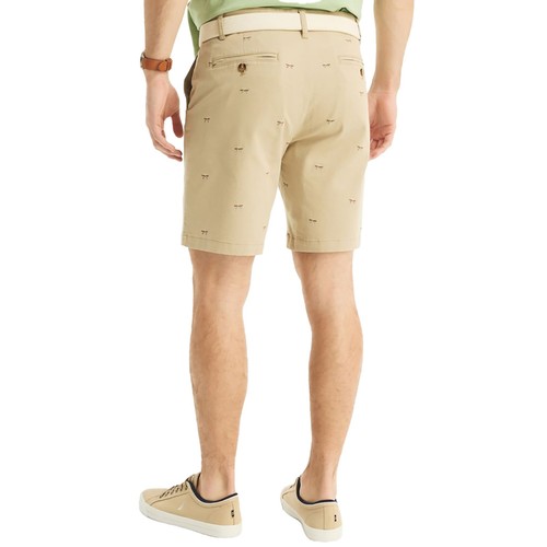 Nautica 8.5" Stretch Paddle Boat Print Twill Tan Brown Deck Shorts (Size 38 40) - 第 4/9 張圖片