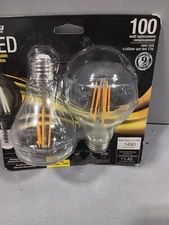 FEIT LED FILAMENT 2 CLEAR BULBS 12W