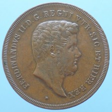 NAPOLI FERDINANDO II 10 TORNESI 1839 RAME COPPER COIN mSPL COLLEZIONE CURRENCY