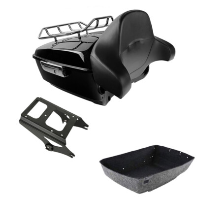 King Pack Trunk Pad Backrest Mount Rack Fit For Harley Tour Pak Touring 09-2013