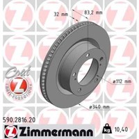 Zimmermann 2X Bremsscheibe Vorne Ø340 Mm InnenbelüFtet FüR Toyota Land Cruiser