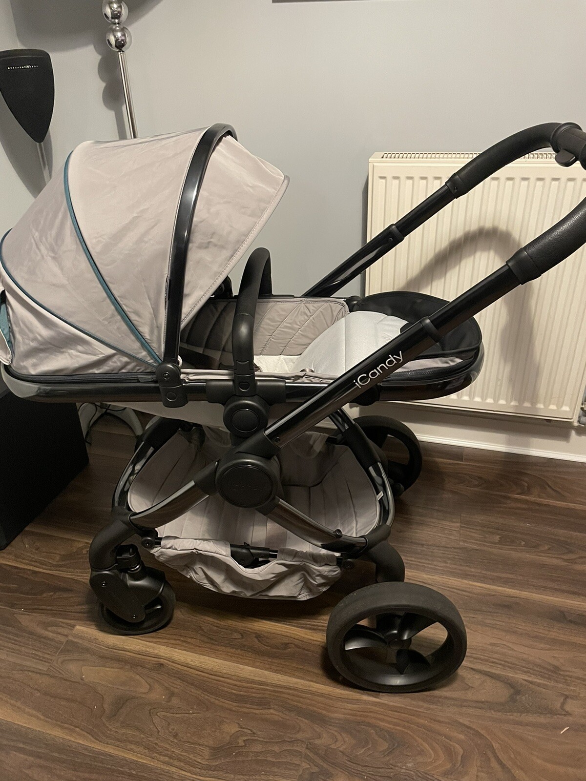 iCandy Peach 5 Dove Grey And Phantom Travel System Bundle Cybex Cloud Q