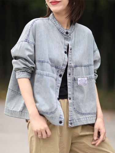 Womens Fashion Casual Coats Denim Jackets Loose Vintage Punk Big Size Outerwear - Picture 1 of 9
