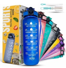 K-mart Sport Water Bottle With Motivational Time Markers And Straw