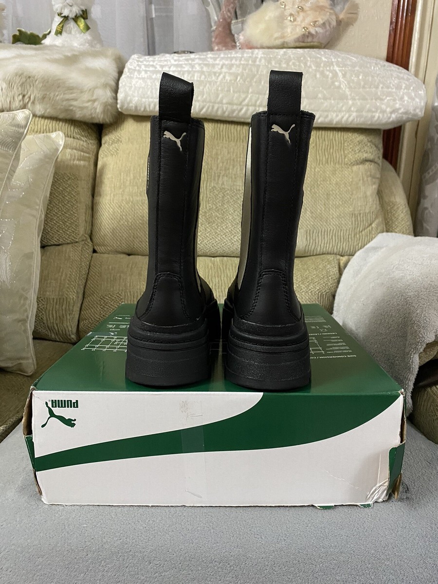 Puma Mayze Stack Chelsea Boots Black/Beige BNIB Size 4.5uk Women