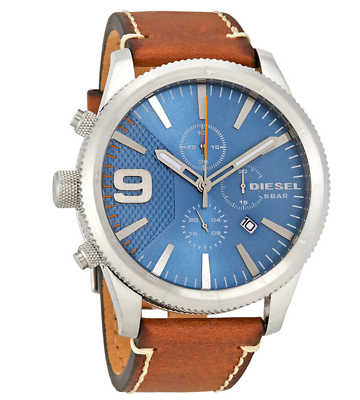 DIESEL DZ4443 Men's Rasp Chronograph Blue Dial Watch BNWT Gift Box
