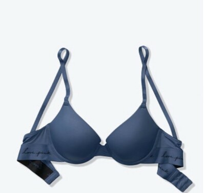 VS pink  push up bra BRAND NEW size 34c old school blue