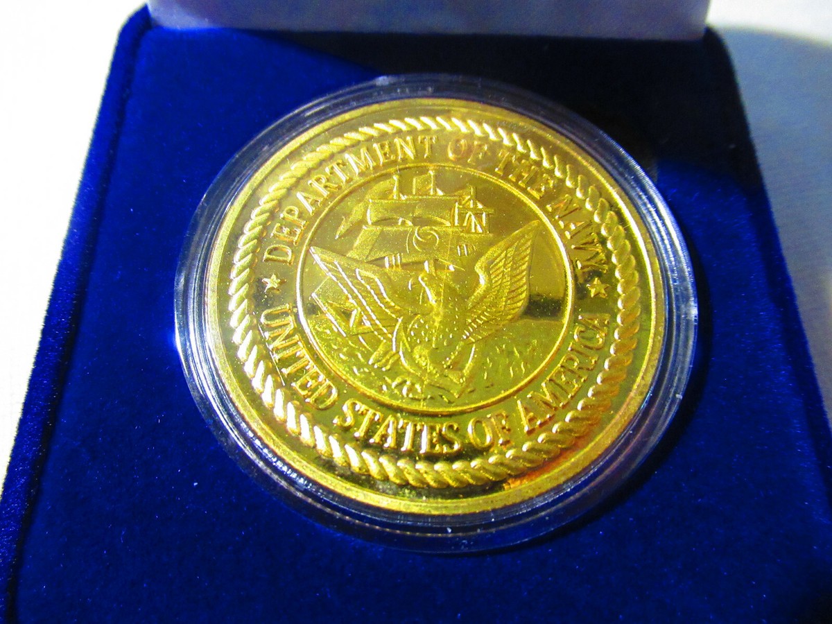 US Blu Navy - Uss Lago Champlain CV-39 Moneta Di Sfida - Foto 11