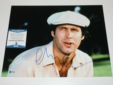 CHEVY CHASE SIGNED 'CADDYSHACK' 11X14 MOVIE PHOTO BECKETT COA SNL ACTOR