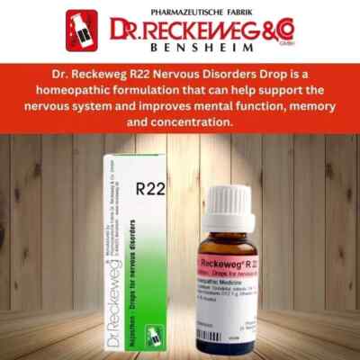 1xDr Reckeweg R22 Drops 22ml   Homeopathy for Nervous Distress & Chest Impulses