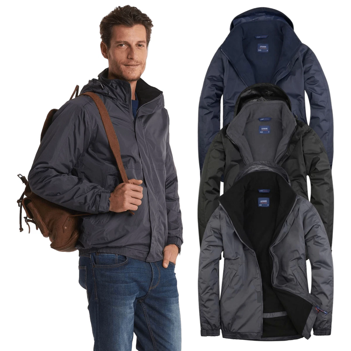 Uneek Premium Outdoor Jacket Fleece Lined Waterproof Workwear