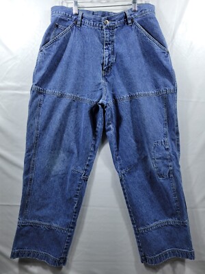 VTG North Crest Size 36x30 Blue Men's Denim Carpenter Jeans Retro