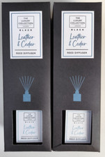 2 x 100ml The Luxury Collection London Leather & Cedar Reed Diffuser Black Lidl