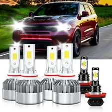 For Dodge Durango 2016-2020 LED Headlight Bulbs High Low Beam Fog Lights