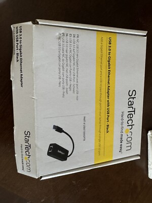 StarTech USB31000SPTB USB 3 Gigabit Ethernet Network Adapter with USB Port