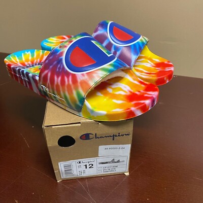Champion Multicolor Tie-Dye Slide Sandals Champion IPO Rainbow Tie Dye Slide Sandals | MainPlace Mall main image 2