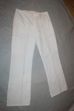 Womens WHITE SCRUBS PANTS Soft Twill DRAWSTRING CARGO PANT Pockets SIZE S 4-6