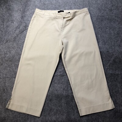 Context Women s Size 14 Beige Capri Pants High Rise Straight Leg Career Casual