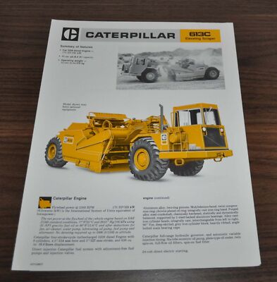 Caterpillar 613C Elevating Scraper Cat Specification Technical Brochure Prospekt