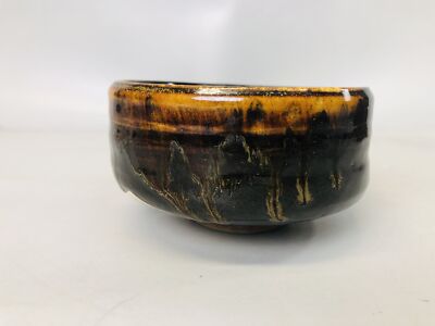 Y7232 CHAWAN Seto-ware bowl signed box Japan antique tea ceremony