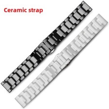High-grade 3 Bead Ceramic Bracelet Flat Watch Band Strap 16 18 20 22mm Universal