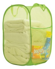 Premium Green Heavy-Duty Mesh Pop-Up Clothes Laundry Hamper - 14"x14"x24" 