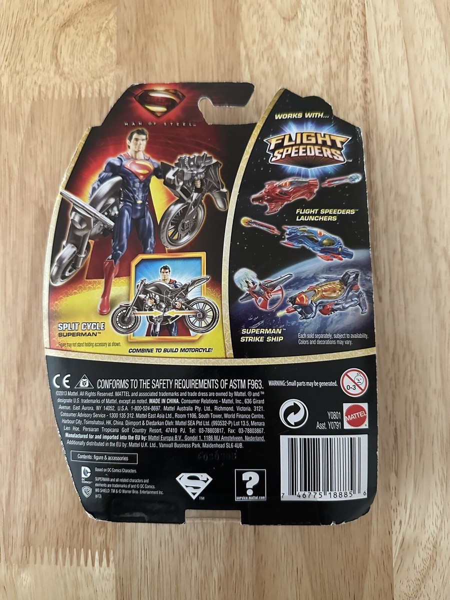 Review and photos of Man of Steel Split Cycle Superman action figure by  Mattel