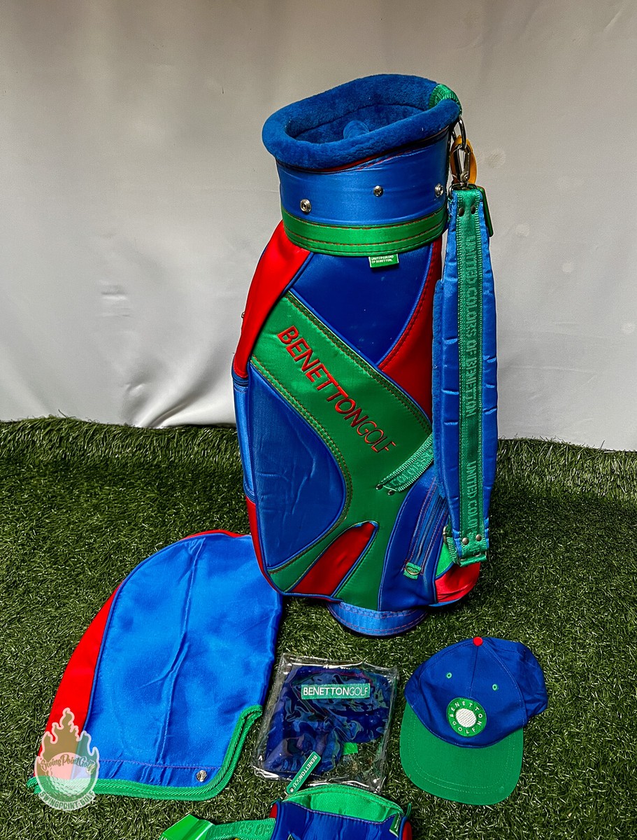 BENETTON GOLF キャディバッグ 青 Used Benetton Golf United Colors Of Benetton Bag, Hat, Cover And