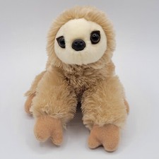 Aurora Sloth Plush Tan Stuffed Animal Toy 8" Beans 2023 Brown Eyes