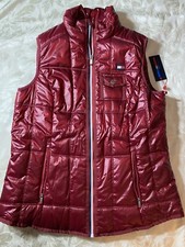 NWT Tommy Hilfiger Quilted Lightweight Sport Shiny Red Vest Jacket