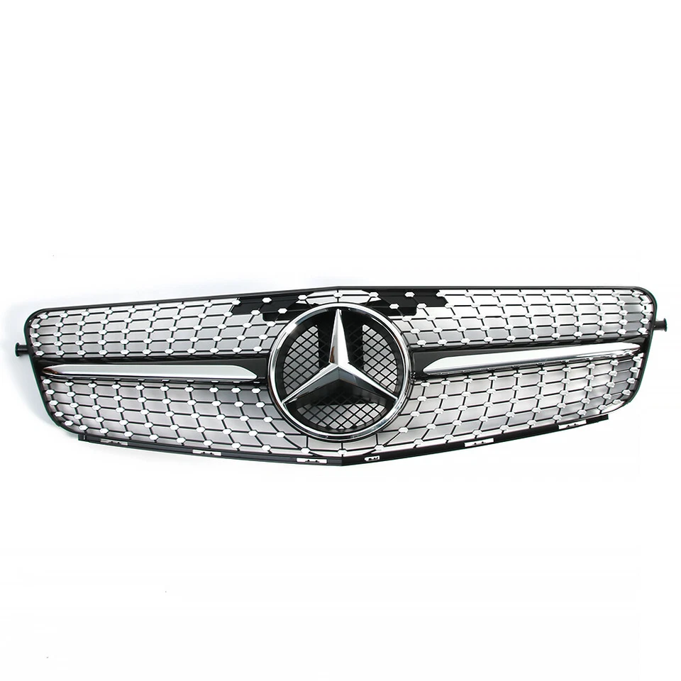 Front Grille w/Emblem For Mercedes Benz C-CLASS C300 C350 W204 Grill 2008-2014 - Image 2 of 4