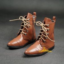 1/3SD BJD Doll Shoes Pointed-toe Orange PU Leather Doll Short Boots Open Side AS