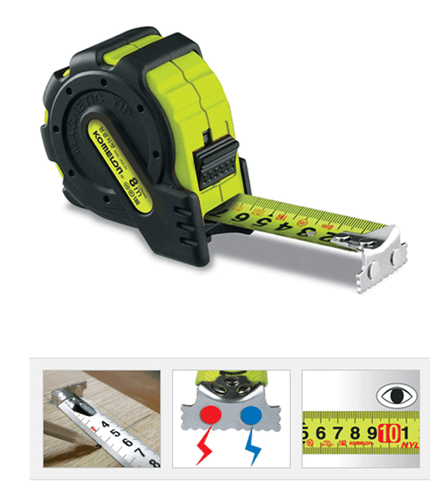 Komelon Fluorescence Tape Measure 5m x 25mm Rulers KMC-25RJN Metric kor - Picture 3 of 3
