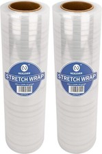 Heavy Duty Stretch Wrap Film 18 Inch 1200Ft Pack Of 2 Self Adhering Clear Film