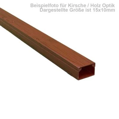 Kabelkanal Holz Optik Kirsche Dunkel mit Maserung mit Deckel Selbstklebend 10 x - Bild 1 von 4