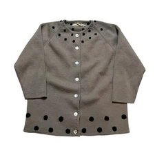 Vintage Strawbridge & Clothier Knit Romantic Cardigan Wool Sweater Size Small