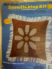 Snowflaking Kit Lace Edged Pillow 13" square NEW Creative Moments Paragon NIP