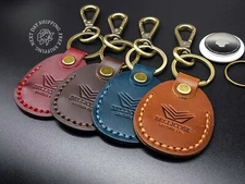 Premium Leather Keychain, Handmade Leather Case for Airtag, Personalized Gifts